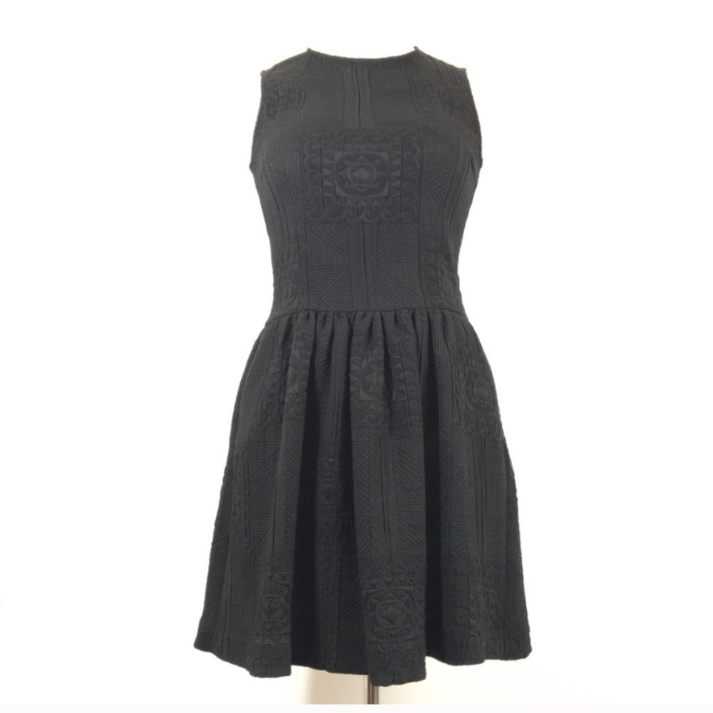 Zara Quilted Sleeveless Dress Black SZ M